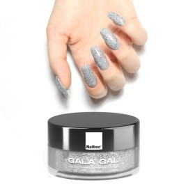 Nailboo Dip Powder for Nails, Gala Gal - Silver Glitter Nail Dipping Powder, Custom Made with Highly Pigmented Ultra-Fine Formula, No UV Light Needed, DIY Nails at Home for Beginners or Pros, 0.5 oz