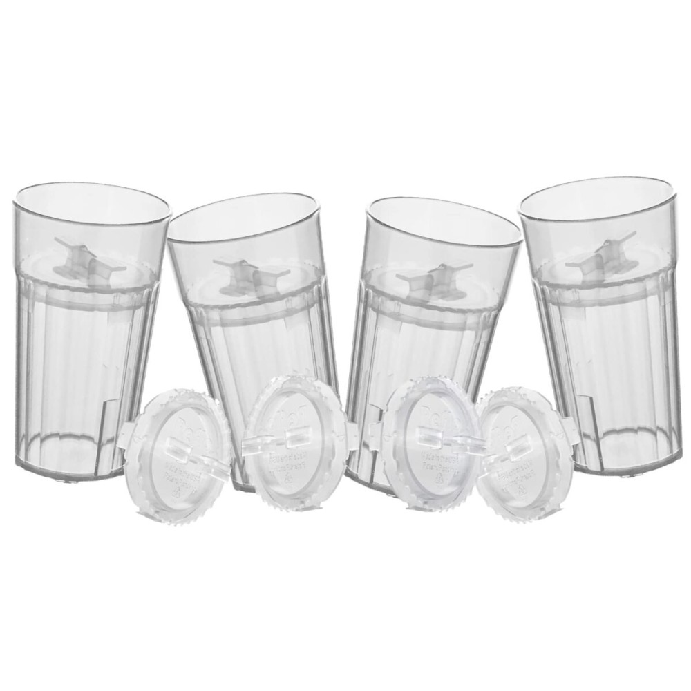 Reflo Smart Cup Bundle (Clear 4-Pack) Montessori Weaning Training for Toddlers Learning to Drink, Slow-Spill 360 Rim Flow-Control Open-Cup Design, BPA-Free, Made in USA, E-Guide via QR Code