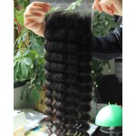 BEEOS 6x6 Skinlike Real HD Lace Closure Only, Deep Wave 0.10mm Ultra-Thin Film HD Lace Full Cuticle Aligned Virgin Human Hair Closure Pre Plucked Bleached Knots 18 Inch