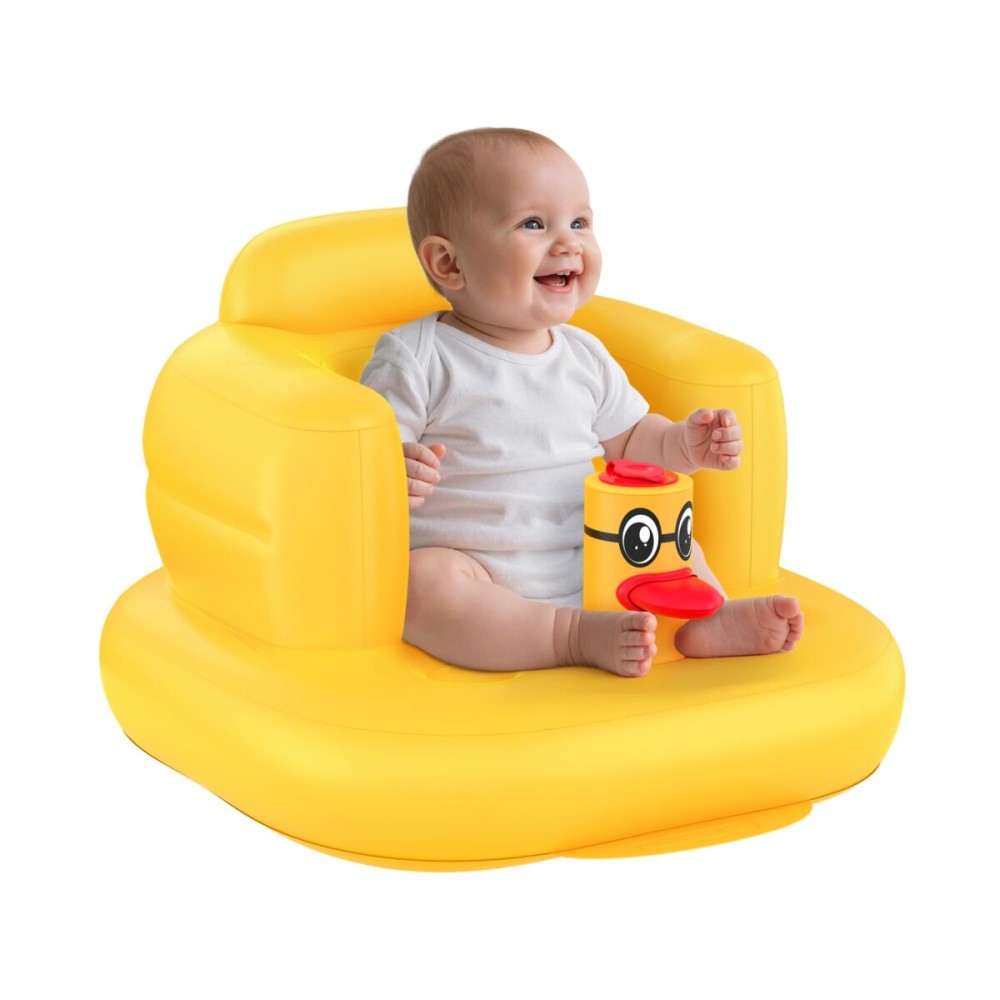 Mink Inflatable Baby Seat for Babies 3+ Months,Infant Floor Seats for Sitting Up,Portable Blow Up Baby Chair with Built in Air Pump, Ideal for Sitting Up and Learning to Play (Duck)