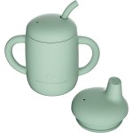 Cuddle Campus Sippy Cups 7OZ, [4 in 1] Baby Cups, Shatterproof Silicone Straw Cup,Open Cup for 6M, 6M+,6-12 Months,1/1+ Year Old Baby,Toddler