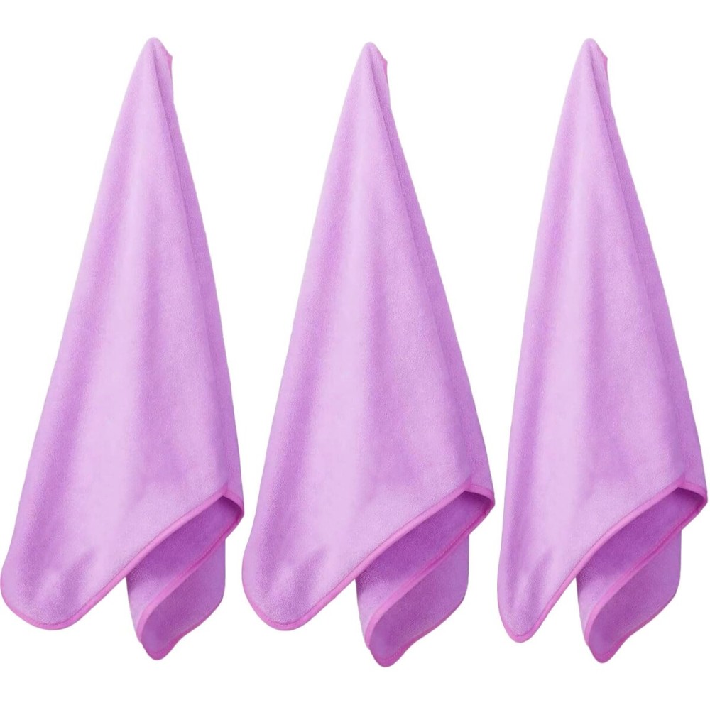 Wuwahold Microfiber Gym Towels Bigger Size Super Soft for Exercise Fitness, Sports, Workout, 380-GSM 15-Inch x 31-Inch Quick-Drying Towels (3 Pack, Pure Purple)