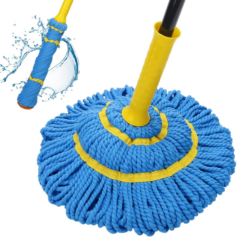Self-Wringing Twist Mops for Floor Cleaning, Microfiber Floor mop with 57  Long Handle, Easy Wringing Mop for Hardwood Commercial Household Clean