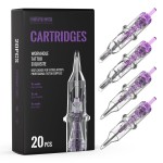 Wormhole Tattoo Cartridge Needles, 50pcs Mixed Sizes Disposable Tattoo Needles 5RL 7RL 9RL 5RS 7RS 9RS 15M1 21M1 15RM 21RM for Tattoo Pen Cartridge Machine (RL&RS&M1&RM)