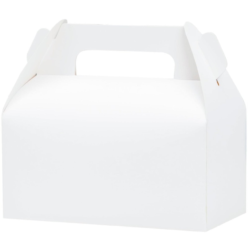 UnicoPak 30 Pack White Gable Treat Boxes Party Favor Boxes for Goodie Snacks Cookie Candy Toys Birthday Party Wedding Shower Holidays 6.5x3.5x4 Inches