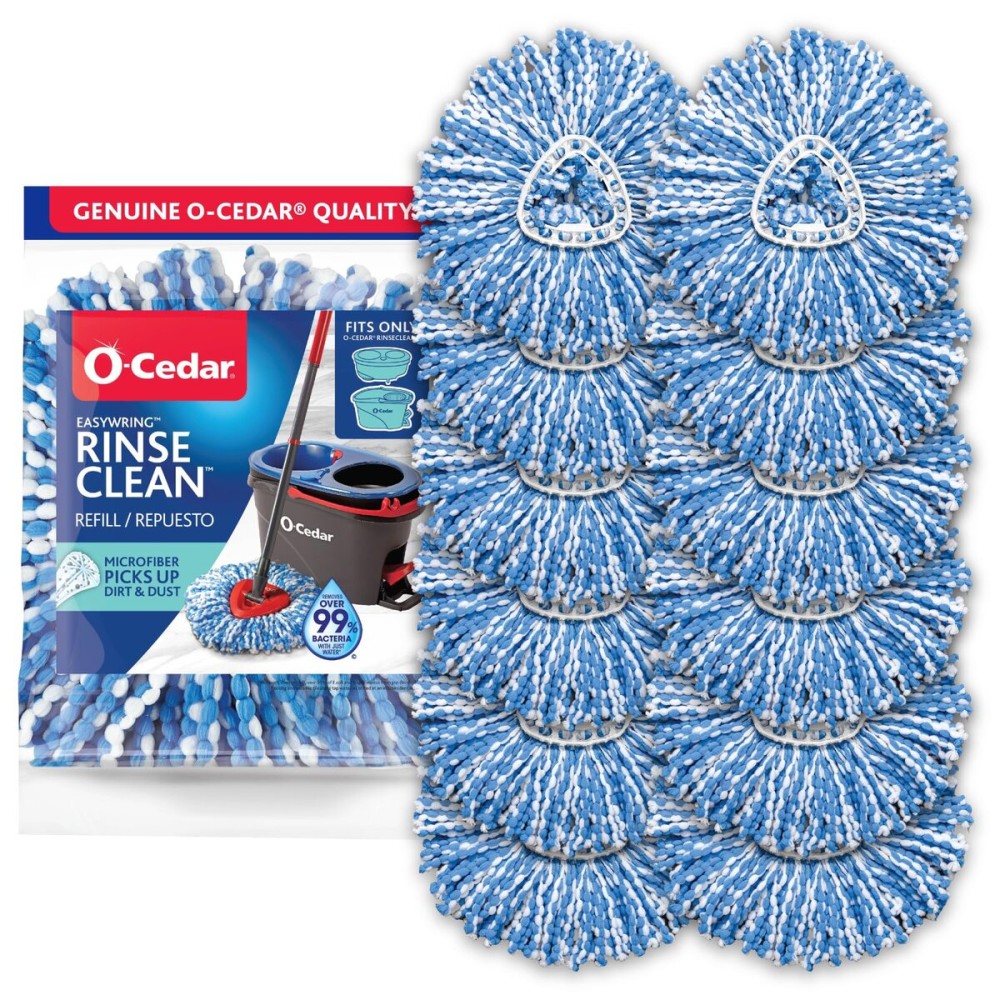 O-Cedar RinseClean Spin Mop Microfiber Refill, 1 CT (Pack of 12)