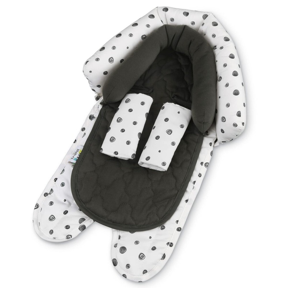 GoldBug Baby & Toddler 2-in-1 Car Seat Head Support + Strap Covers - Dots