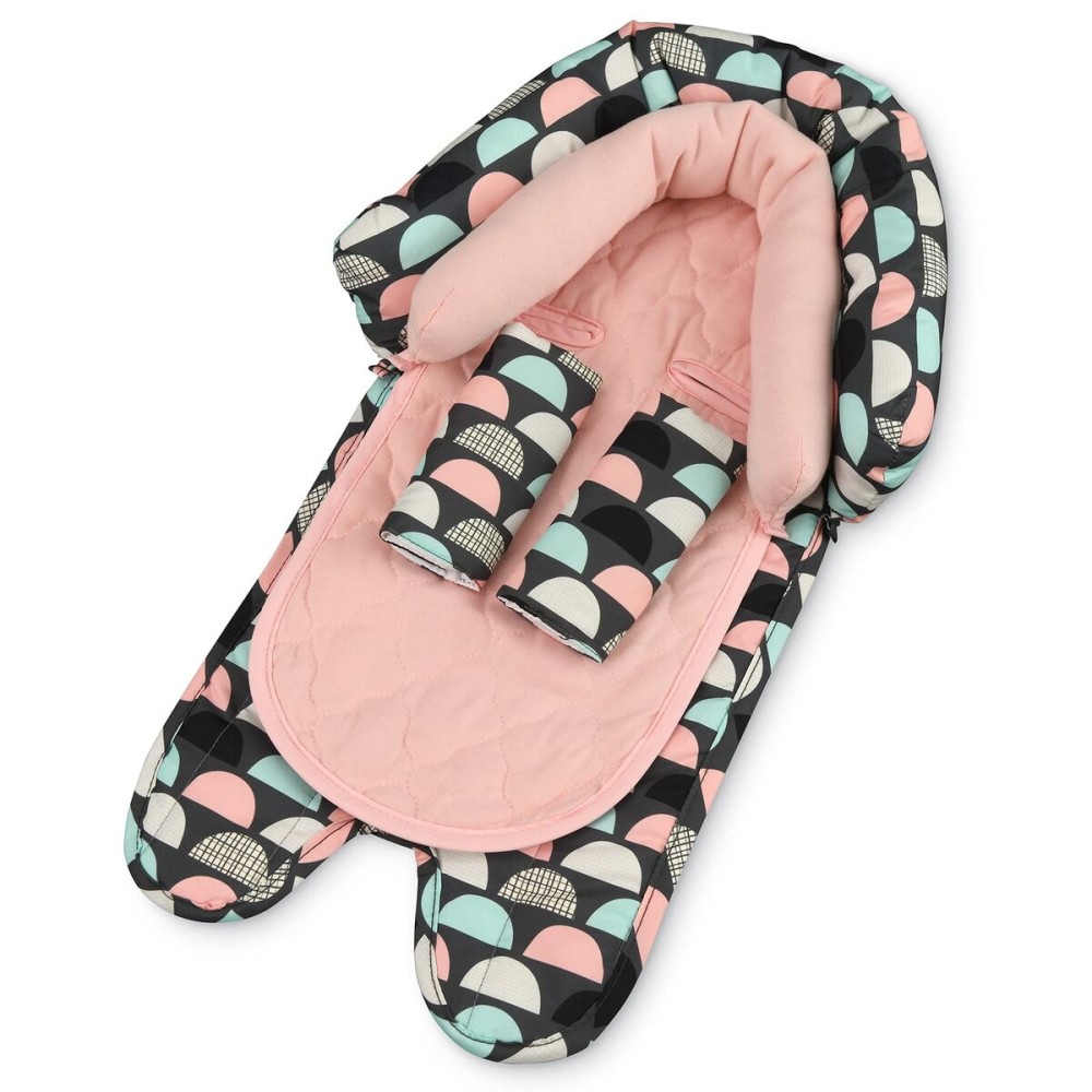 GoldBug Baby & Toddler 2-in-1 Car Seat Head Support + Strap Covers - Scallop