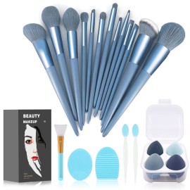 Koccido Makeup Brushes 22 Pcs Makeup Kit,Foundation Brush Eyeshadow Brush Make up Brushes Set (Blue, 22 Piece Set Large)