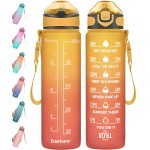 Enerbone 32 oz Drinking Water Bottle with Times to Drink and Straw, Motivational with Carrying Strap, Leakproof BPA & Toxic Free, Ensure You Drink Enough Water for Fitness Gym Outdoor