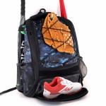 WOLT | Youth Baseball Bag - Bat Backpack for T-Ball & Softball Equipment & Gear, Bat & Glove Holder, Large Main Compartment for Helmet & accessories, Separate Shoes Compartment, Fence Hook (CamoBlue)