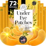 Live Wild Beauty Under Eye Patches (72 Patches) for Puffy Eyes and Dark Circles with Pure Collagen, 24K Gold Eye Gel Pad Masks for Reducing Eye Bags, Puffy Dark Circles, Wrinkles, and Fine Lines
