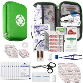 Car-Home Survival First-Aid Kit Emergency-Kit - Green 273Piece Equipment Travel Supplies First Aid Set Home Essentials Camping Hiking YIDERBO