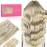 WENNALIFE Hair Extensions Clip In, 9pcs 22inch 150g Ash Blonde Highlighted Platinum Blonde Thicker Clip In Hair Extensions Real Human Hair Remy hair extension Double Weft Clip in Human Hair Extensions