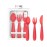 ezpz Happy Utensils - 24 Months+ (Coral) - BPA Free Toddler Utensils - Fork, Spoon and Knife for Toddlers and Preschoolers - For Self-Feeding Development