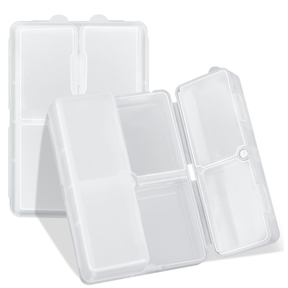 FYY Daily Pill Organizer/ Case, 7 Compartments Portable, [Folding Design] Large Travel Pill Box for Purse Pocket to Hold Vitamins,Cod Liver Oil,Supplements and Medication-Clear