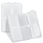 FYY Daily Pill Organizer/ Case, 7 Compartments Portable, [Folding Design] Large Travel Pill Box for Purse Pocket to Hold Vitamins,Cod Liver Oil,Supplements and Medication-Clear