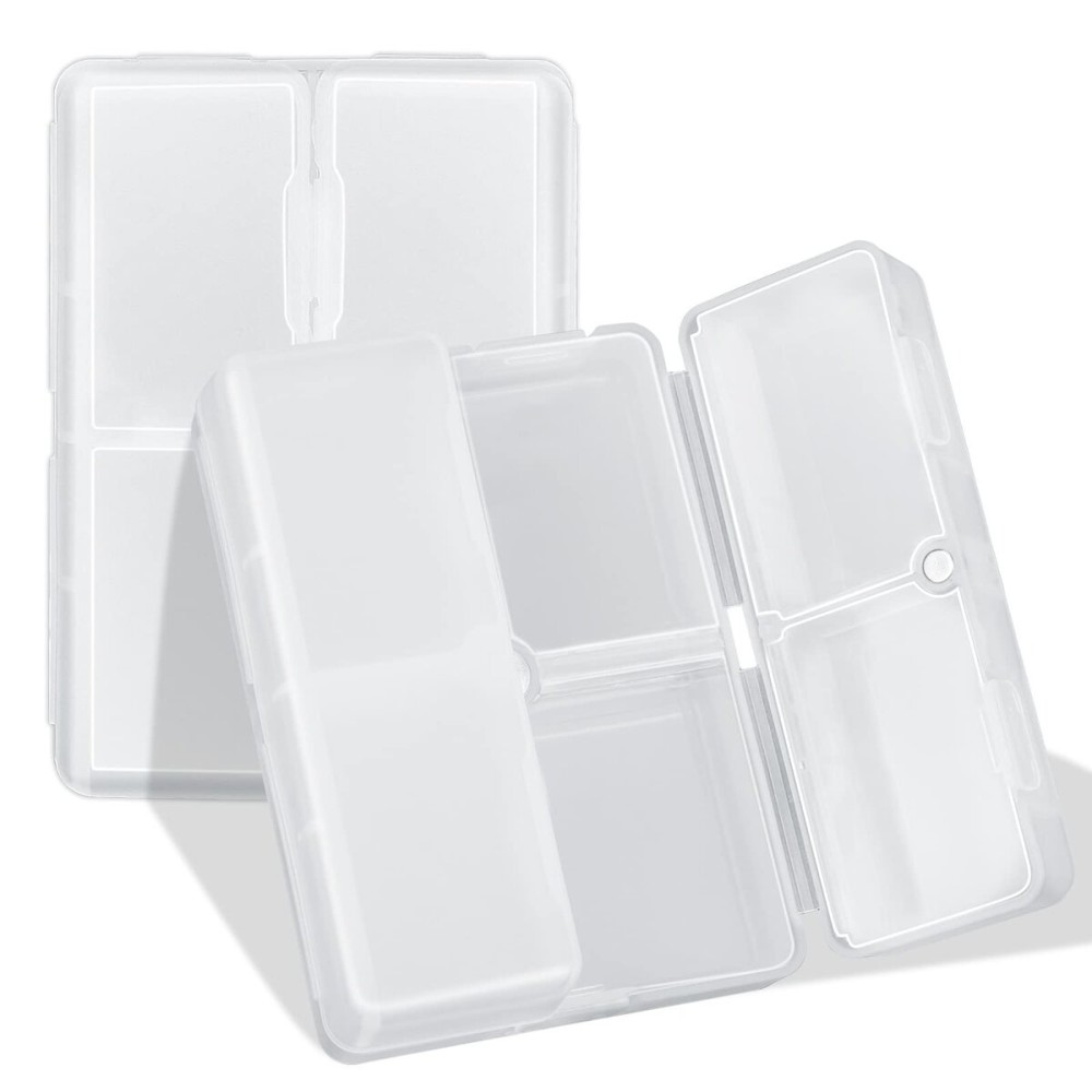 FYY Daily Pill Organizer, 7 Compartments Portable Pill Case Travel Pill Organizer,[Folding Design] Pill Box for Purse Pocket to Hold Vitamins,Cod Liver Oil,Supplements and Medication-Clear