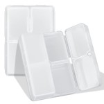 FYY Daily Pill Organizer, 7 Compartments Portable Pill Case Travel Pill Organizer,[Folding Design] Pill Box for Purse Pocket to Hold Vitamins,Cod Liver Oil,Supplements and Medication-Clear