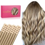 WENNALIFE Tape in Hair Extensions Human Hair, 20pcs 50g 16 inch Ash Brown with Platinum Blonde Highlights Remy Hair Extensions Straight Human Hair Tape in Extensions Skin Weft Tape Extensions