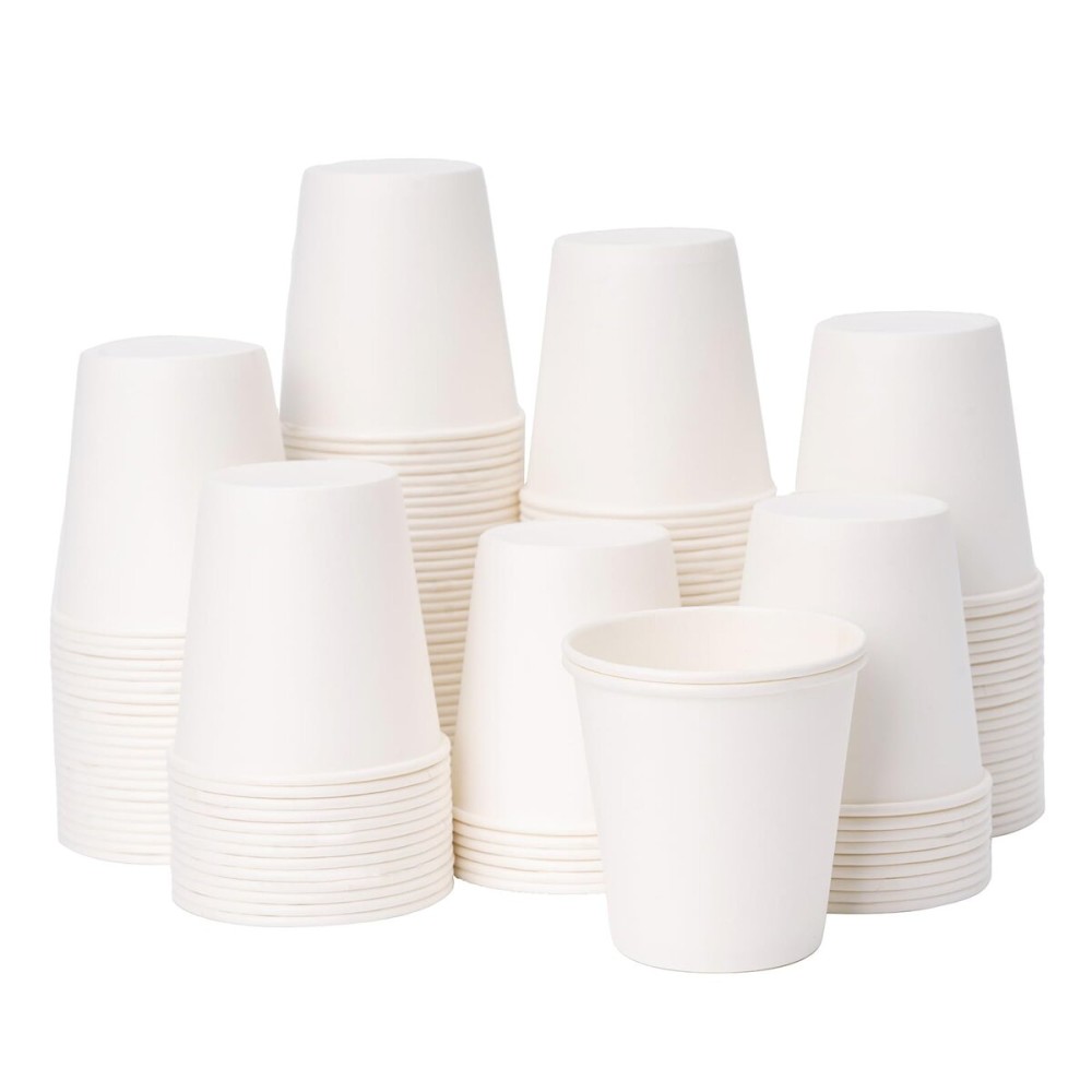 YEEHAW 3 oz 300 Pack Disposable Paper Coffee Bathroom Cups, Small White Mouthwash Cup for Bathroom