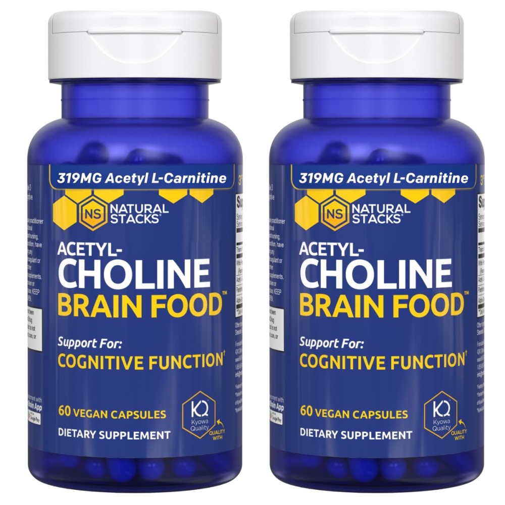Acetylcholine Brain Food - Acetyl L-Carnitine & Alpha GPC Supplement - Supports Production of Acetylcholine - Neurotransmitter Supplement for Cognitive Function - 120 Capsules