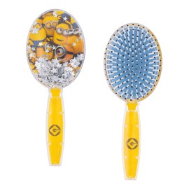 Minions Kids Hair Brush with Sparkling Stars Confetti - Ages 3+