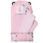 Wildkin Modern Kids Nap Mat - Soft Cotton Blend with Pillow & Elastic Straps for School & Travel - Fairy Garden