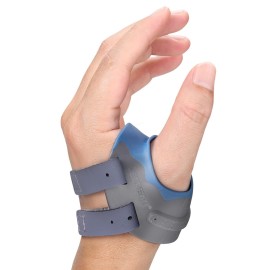 Velpeau CMC Thumb Brace for Osteoarthritis - with Shape-memory Restriction Splint, CMC Joint Stabilizer, Basal Thumb Arthritis Pain Relief and Support for Women and Men (Blue, Left Hand, Large)