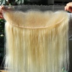 BEEOS 13x4 HD Lace Frontal Only, 613 Blonde Color Straight Virgin Human Hair Frontal Pre Plucked Hairline 0.10mm Ultra-thin Invisible SKINLIKE Real HD Lace 14 Inch