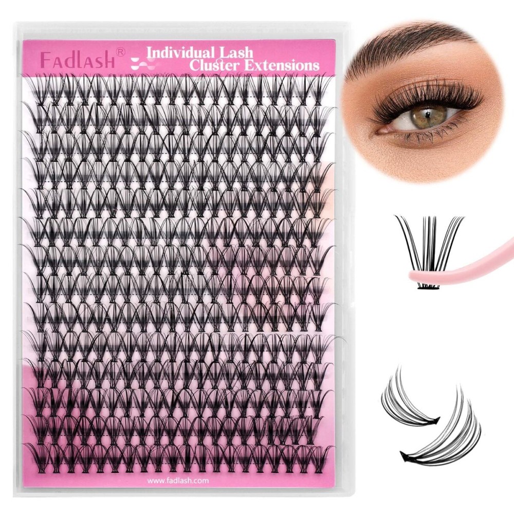 Individual Lashes Large Tray D Curl Lash Clusters 10D 20D 30D 40D Individual Lash Extensions Cluster Lashes Lash Extension Supplies Eyelash Clusters (20D-0.07D, 16mm)