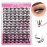 Individual Lashes Large Tray D Curl Lash Clusters 10D 20D 30D 40D Individual Lash Extensions Cluster Lashes Lash Extension Supplies Eyelash Clusters (20D-0.07D, 16mm)