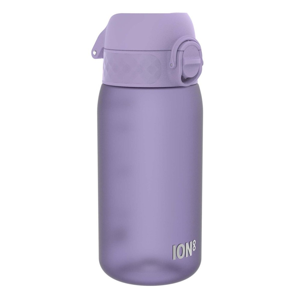 Ion8 Small Water Bottle, 350 ml/12 oz, Leak Proof, Easy to Open, Secure Lock, Dishwasher Safe, BPA Free, Carry Handle, Hygienic Flip Cover, Easy Clean, Odor Free, Carbon Neutral, Light Purple