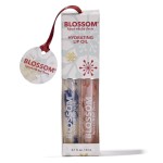 Blossom Lip Oil with Olive Oil + Grape Seed Oil, Moisturizing and Hydrating Shimmer Sparkle, Infused with Real Flowers, 6g, Holiday Stocking Stuffer, 2 pack, Coconut/Watermelon