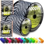 TECEUM Paracord Type III 550 Urban Camo - 200 ft - 4mm - Tactical Rope MIL-SPEC - Outdoor para Cord -Camping Hiking Fishing Gear and Equipment - EDC Parachute Cord - Strong Survival Rope