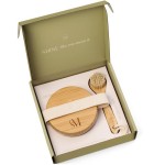 CSM Dry Brushing Body Brush Set - Natural Bristle Dry Brush for Body & Face Exfoliation, Lymphatic Drainage and Circulation Boost