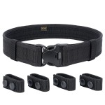 TACNEX Duty Belt w/Hook Lining 4 Keepers Police Law Enforcement Correctional Officer Security 2 Black Nylon Outer Belt S