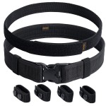 TACNEX Duty Belt w/Hook Lining 4 Keepers Police Law Enforcement Correctional Officer Security Black Nylon Outer Inner Belt L
