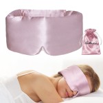 iCooBreeze 100% Natural Silk Eye Mask for Women Men, Soft Pressureless Cooling Blackout Eye Covers for Sleeping, Large Size Sleep Mask fits All Heads Adjustable, 1PC, Lotus Pink