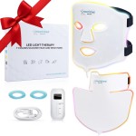 Nourished Bodynskin LED Light Therapy Face & Neck Mask - Facial Skin Care Device - 7 Colors Red & Blue - Rejuvenation, Anti-aging Product for Wrinkles