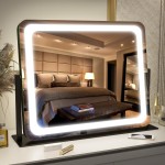 FENNIO Vanity Mirror with Lights 22x17,LED Lighted Makeup Mirror,Large Makeup Mirror with Lights,Touch Screen with 3-Color Lighting,Led Mirror Makeup,Dimmable,for Vanity Desk Tabletop,Bedroom