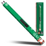 SUPRUS Electric Lighter Arc Windproof Flameless USB Rechargeable Lighter with Safety Lock for Candle BBQ Camping (Christmas Green)