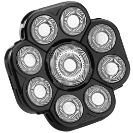 FOXSONIC Upgraded 9 Blade Body Shaver Replacement Heads for Many Brands Electric Razor
