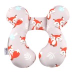 vocheer Baby Travel Pillow(Upgraded), Head and Neck Support Pillow for Pushchair, Car Seat,Stroller, Bouncer, Cotton, Orange Fox