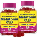 WellYeah Melatonin Gummies 20mg (2 Pack) | Sleep Support | Maximum Strength Melatonin 20mg Gummies for Adults | Fast Dissolved | Great Berry Flavor | 60 Count | Vegan, Non GMO