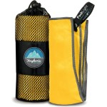 Youphoria Microfiber Travel Towel Fast Drying Lightweight - Quick Dry Towel for Camping, Beach, Backpacking, Hiking, & Sport Sunshine Yellow