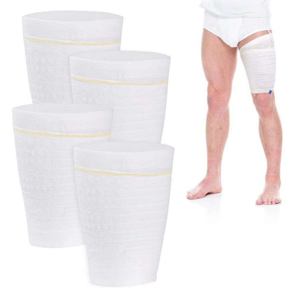 Catheter Leg Bag Holder 4 Count Fabric Catheter Sleeves Urine Leg Bag Holder - Urinary Drainage Bag Stay in Place Urine Bags for Legs Foley Catheter Bag Holder Strap for Men or Women (S-4pack)
