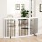 PUPETPO Freestanding Pet Gate for Dogs, Foldable Wooden Dog Gate for House Indoor, Tall Pet Fence for Stair, Doorway,Hall, Support Feet Included, 3 Panels 32,White