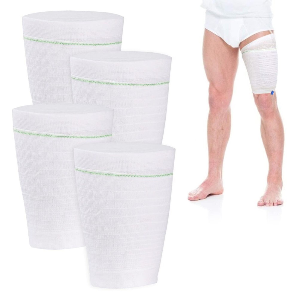Catheter Leg Bag Holder 4 Count Fabric Catheter Sleeves Urine Leg Bag Holder - Urinary Drainage Bag Stay in Place Urine Bags for Legs Foley Catheter Bag Holder Strap for Men or Women (XL-4pack)