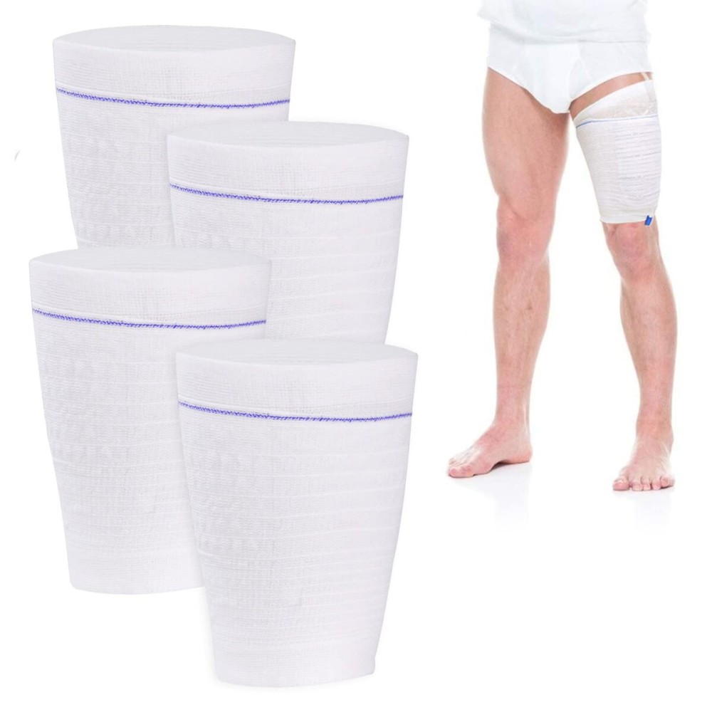 Catheter Leg Bag Holder 4 Count Fabric Catheter Sleeves Urine Leg Bag Holder - Urinary Drainage Bag Stay in Place Urine Bags for Legs Foley Catheter Bag Holder Strap for Men or Women (M-4pack)